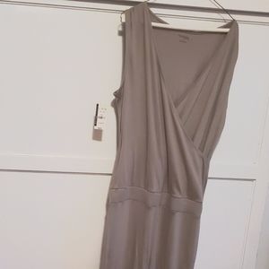 New York and Company Cream Jumpsuit